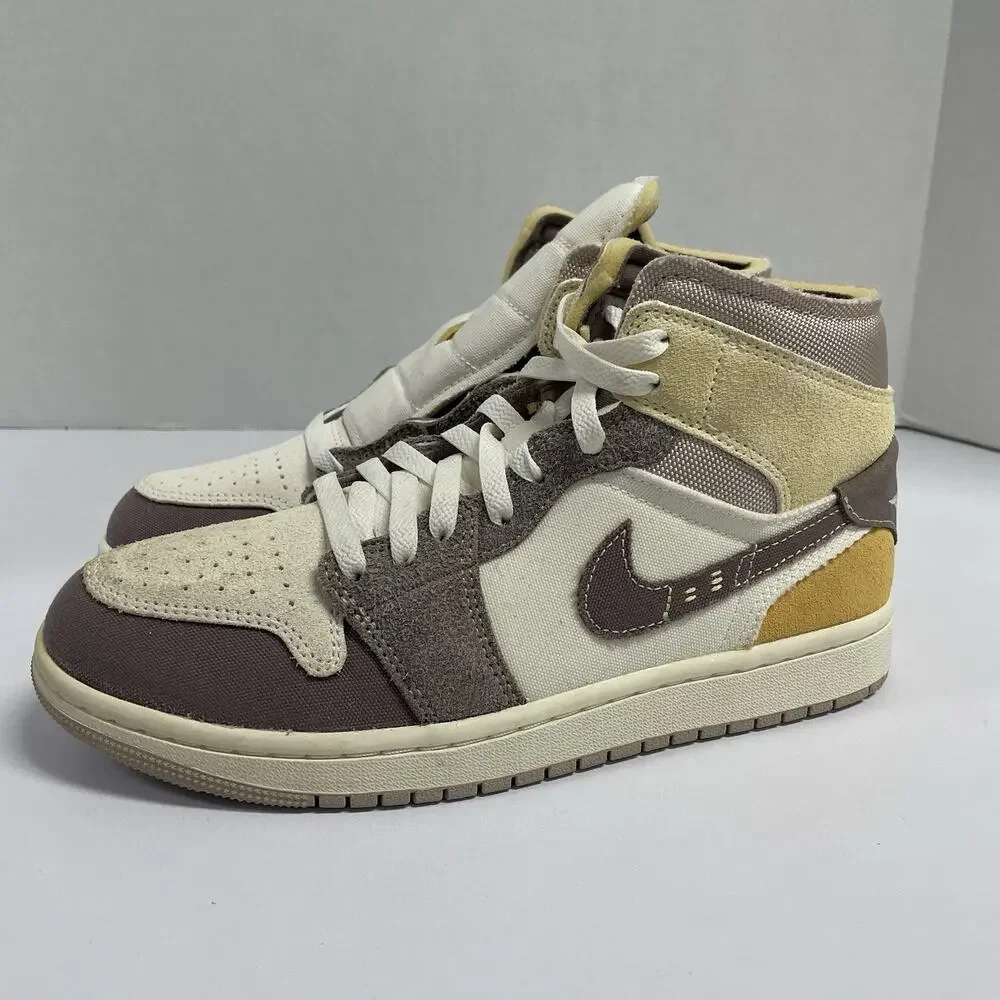 Air Jordan 1 Mid SE Craft Inside Out Taupe Haze DM9652 102 Size 8 Brown White